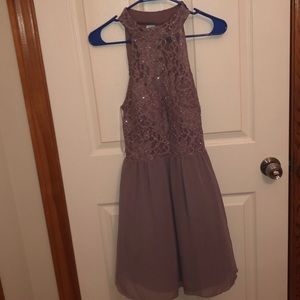 Lavender Lace Homecoming Dress